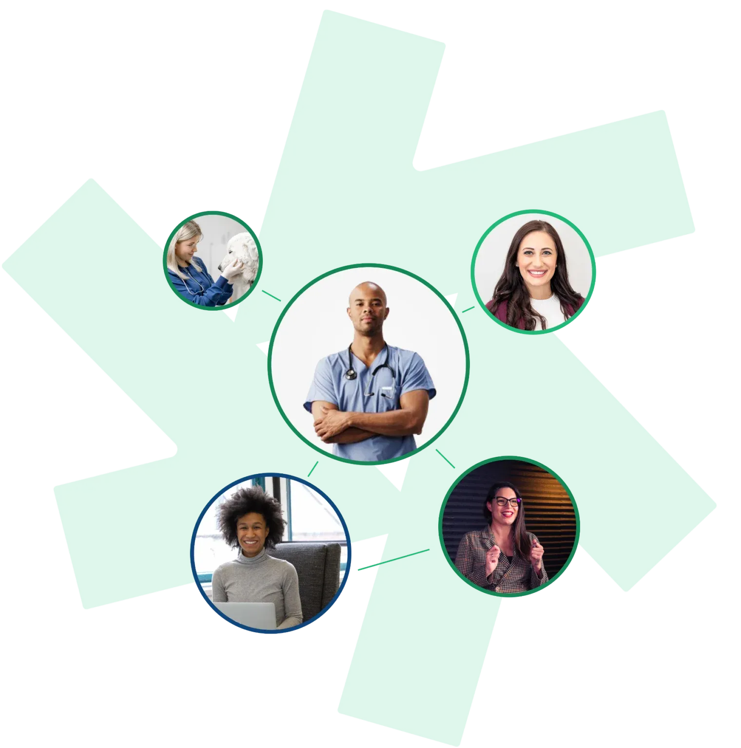 Propelus logo with five pictures of medical professionals
