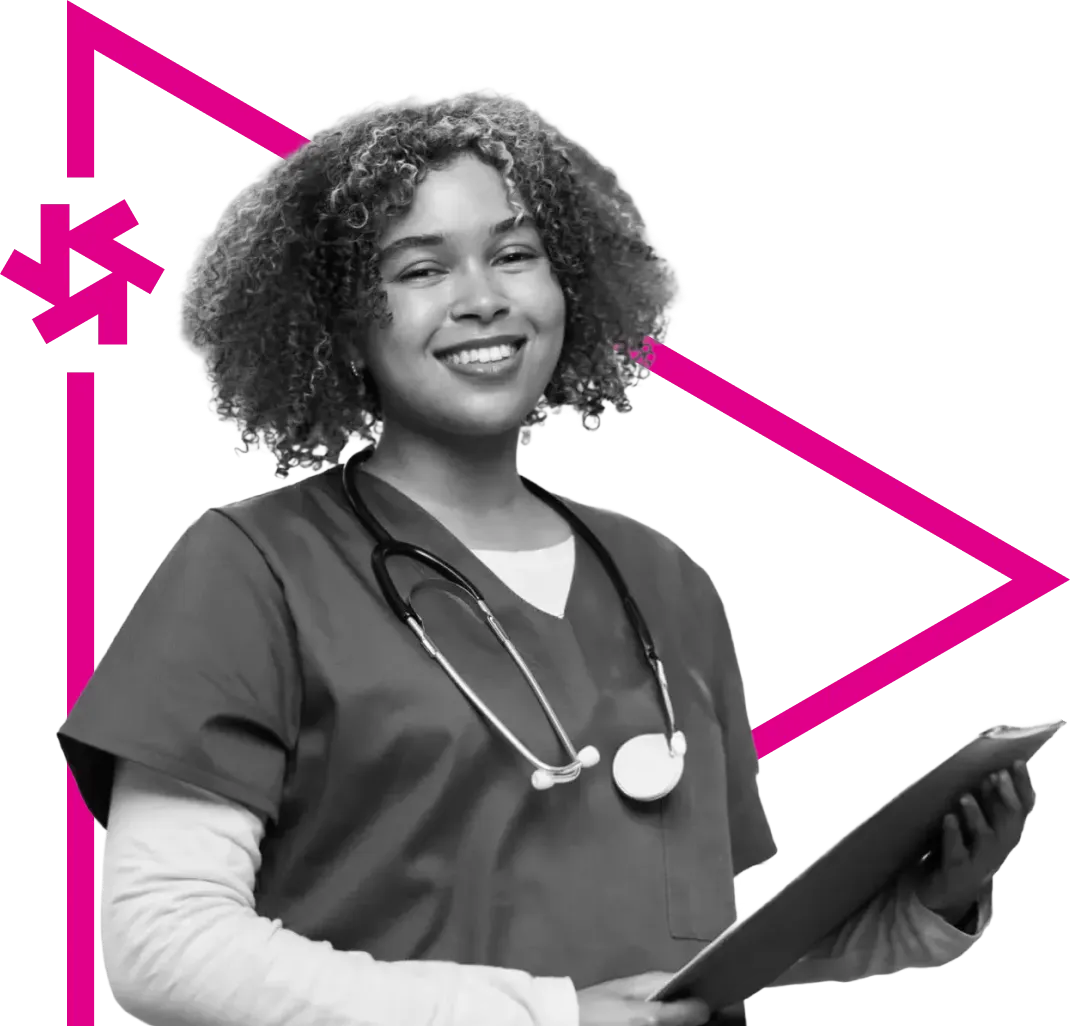 Healthcare professional smiling